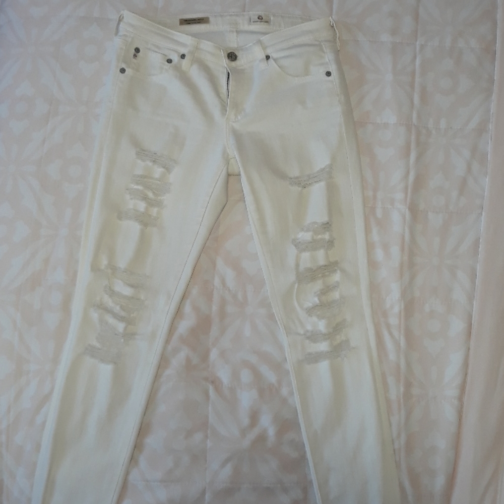 White Ripped AG Jeans